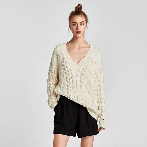 Zara | Sweaters | Zara Oversized Chunky Cable Knit Sweater | Poshmark